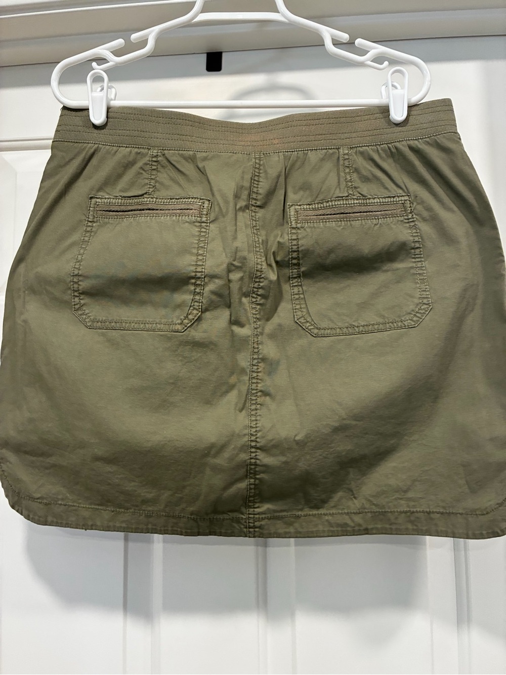 Chico Women's Olive Utility Mini Skort with Back Pockets